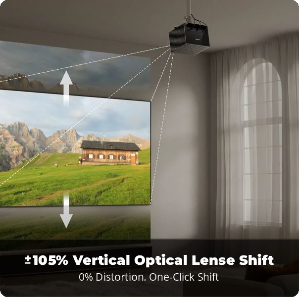 +/- Vertical Optical Lens Shift